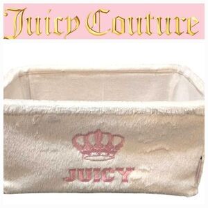 Juicy Couture Home JUICY Bold Crown Logo Velour Decorative Storage Basket
